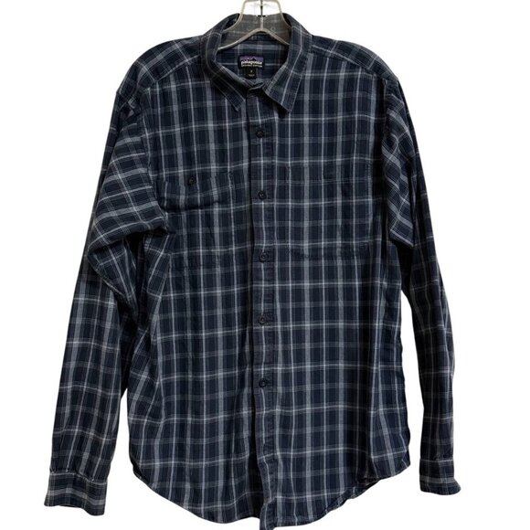 Men's Patagonia Button Up Shirt SZ Medium Cotton Trails Outdoors Hiking - Picture 1 of 4